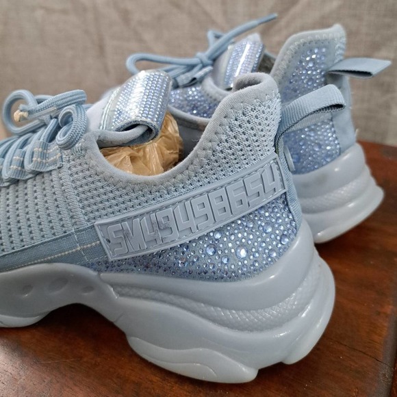Steve Madden Maxima Lace Up Sneakers Boyfriend Chunky Platform Blue Sz 10 - Picture 9 of 11
